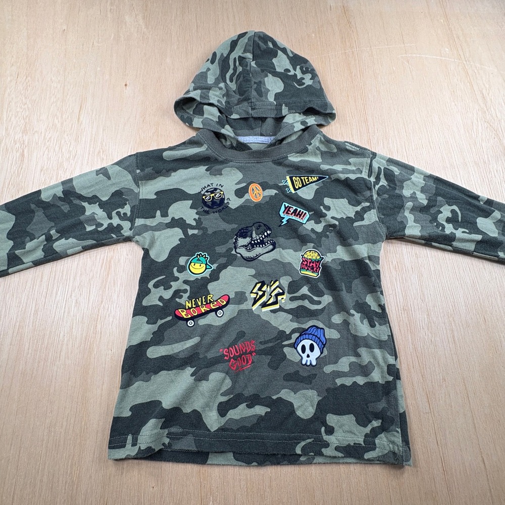 365Kids Garanimals Boys Camo Hooded Graphic T-Shirt Green Size 5 GAKB52263300